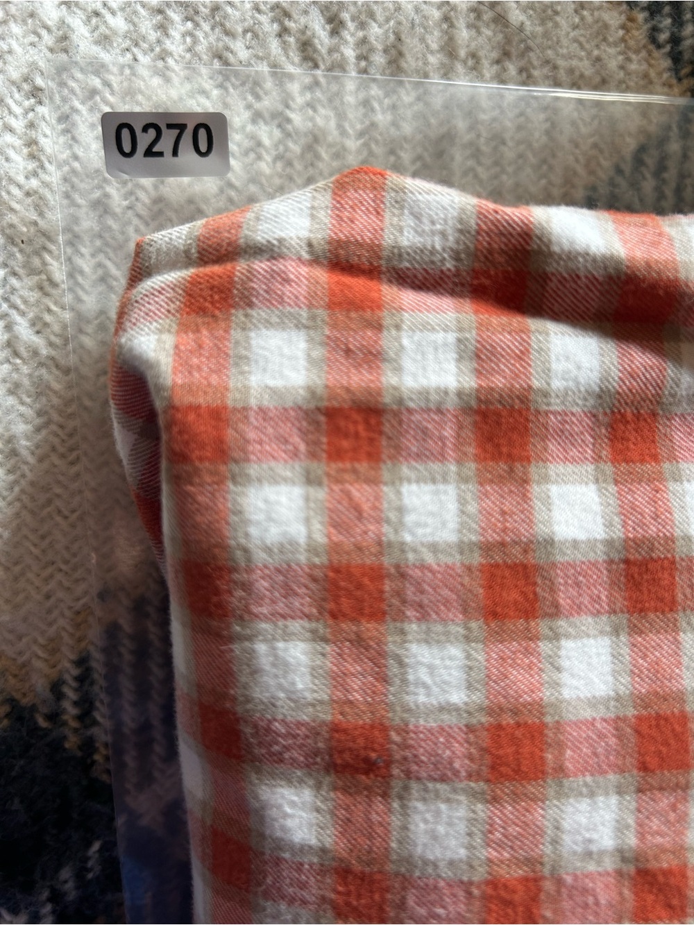 Eddie Bauer Orange and White Plaid Button-Down Shirt - Picture 5 of 5